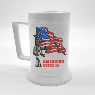 Proud To Be An American Veteran Cool Gift Beer Stein