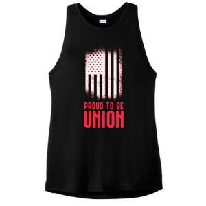 Proud To Be Union Skilled Labor Worker Labor Day Gift Ladies PosiCharge Tri-Blend Wicking Tank