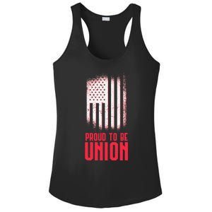 Proud To Be Union Skilled Labor Worker Labor Day Gift Ladies PosiCharge Competitor Racerback Tank