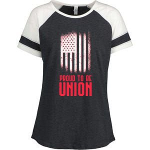 Proud To Be Union Skilled Labor Worker Labor Day Gift Enza Ladies Jersey Colorblock Tee