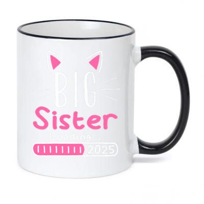 Promoted To Big Sister 2025 Im Going To Be A Big Sister 2025 11oz Black Color Changing Mug