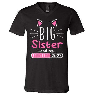 Promoted To Big Sister 2025 Im Going To Be A Big Sister 2025 V-Neck T-Shirt