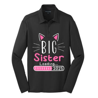 Promoted To Big Sister 2025 Im Going To Be A Big Sister 2025 Silk Touch Performance Long Sleeve Polo