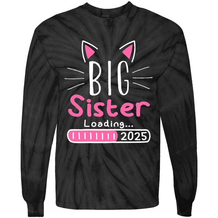 Promoted To Big Sister 2025 Im Going To Be A Big Sister 2025 Tie-Dye Long Sleeve Shirt