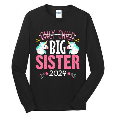 Promoted To Big Sister Est 2024 Unicorn Tall Long Sleeve T-Shirt