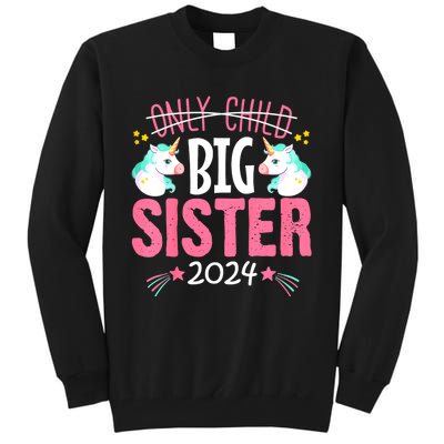 Promoted To Big Sister Est 2024 Unicorn Tall Sweatshirt