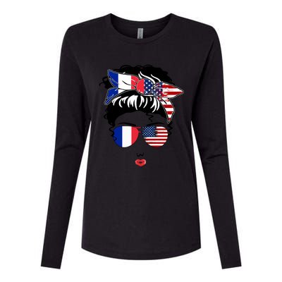 Proud To Be French American Cool French American Mama Great Gift Womens Cotton Relaxed Long Sleeve T-Shirt