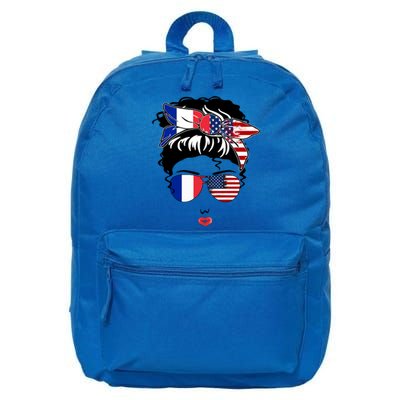 Proud To Be French American Cool French American Mama Great Gift 16 in Basic Backpack