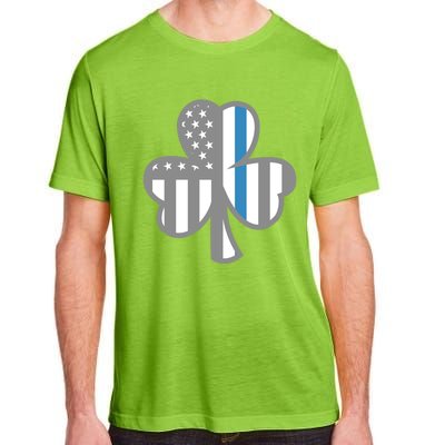 Police Thin Blue Line Shamrock Irish St Patricks Day Us Flag Cute Gift Adult ChromaSoft Performance T-Shirt