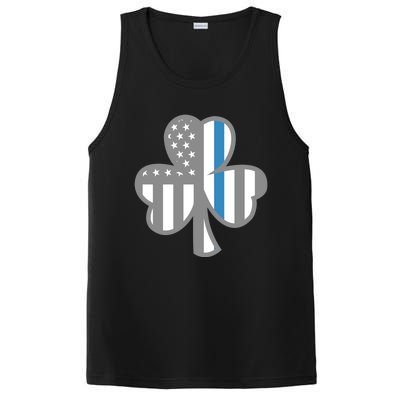 Police Thin Blue Line Shamrock Irish St Patricks Day Us Flag Cute Gift PosiCharge Competitor Tank