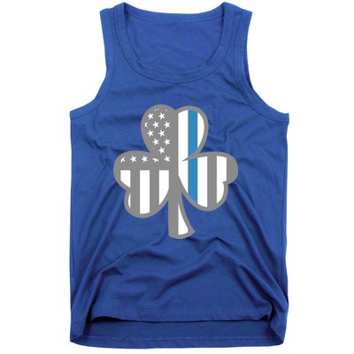 Police Thin Blue Line Shamrock Irish St Patricks Day Us Flag Cute Gift Tank Top