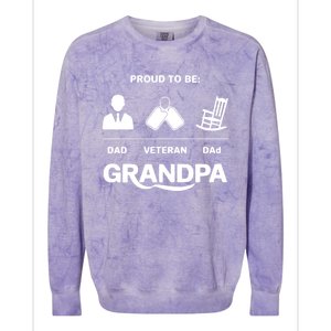 Proud To Be Dad Veteran Dad Grandpa Gift Colorblast Crewneck Sweatshirt