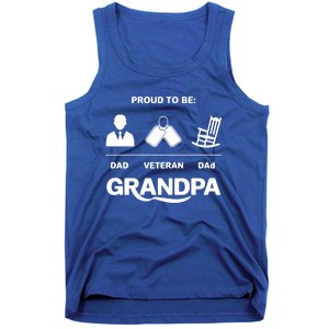 Proud To Be Dad Veteran Dad Grandpa Gift Tank Top