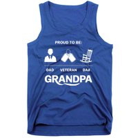 Proud To Be Dad Veteran Dad Grandpa Gift Tank Top