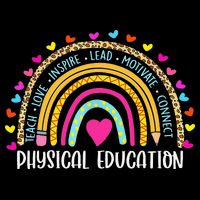 P.E. Teacher Boho Rainbow Funny Physical Education Teacher 16 in Basic Backpack