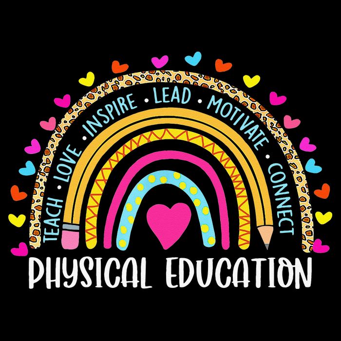 P.E. Teacher Boho Rainbow Funny Physical Education Teacher 16 in Basic Backpack