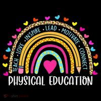 P.E. Teacher Boho Rainbow Funny Physical Education Teacher Visor