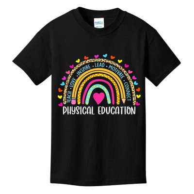 P.E. Teacher Boho Rainbow Funny Physical Education Teacher Kids T-Shirt