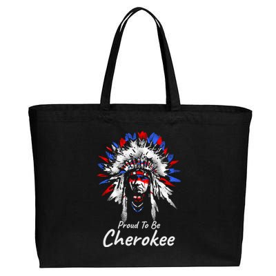 Proud To Be Cherokee Native Indian Funny Gift Cotton Canvas Jumbo Tote