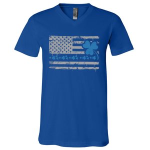 Police Thin Blue Line St Patrick's Day Cute Gift V-Neck T-Shirt