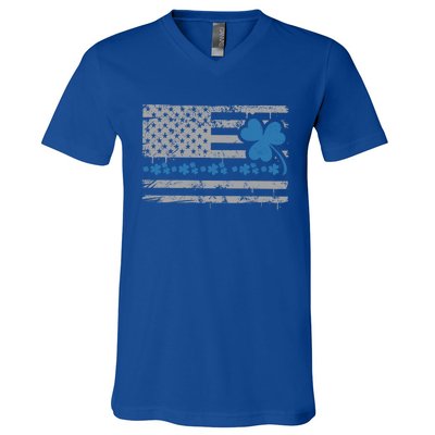 Police Thin Blue Line St Patrick's Day Cute Gift V-Neck T-Shirt