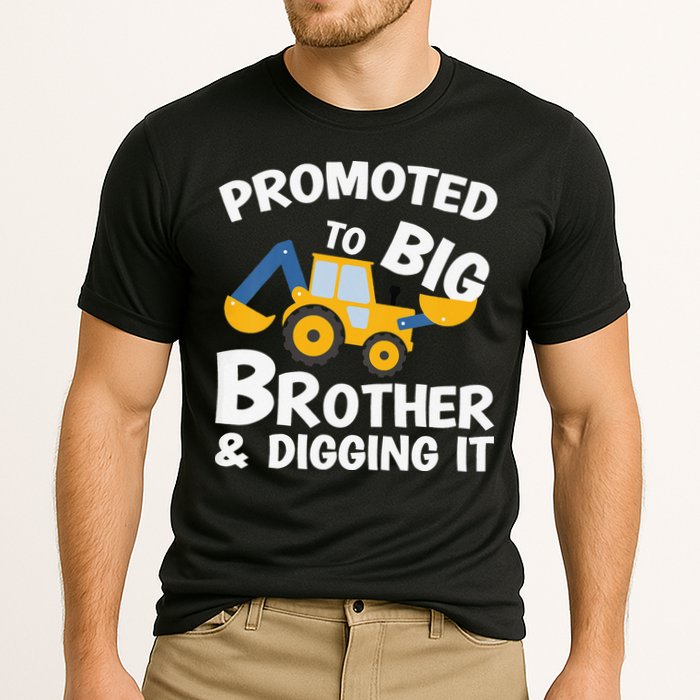 Promoted to Big Brother and Digging It Construction Brother Cooling Performance Crew T-Shirt
