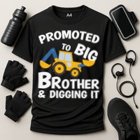 Promoted to Big Brother and Digging It Construction Brother Cooling Performance Crew T-Shirt