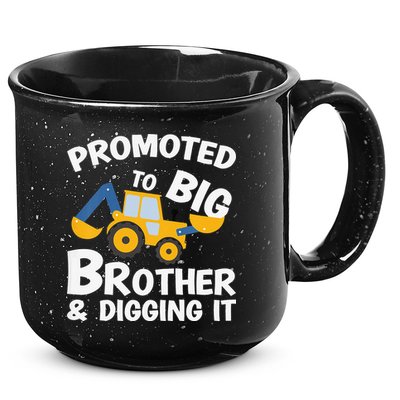 Promoted to Big Brother and Digging It Construction Brother 15oz Campfire Ceramic Mug