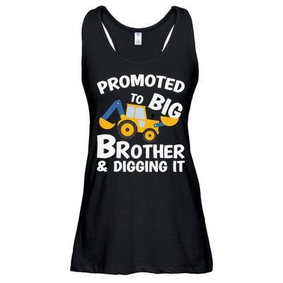 Promoted to Big Brother and Digging It Construction Brother Ladies Essential Flowy Tank