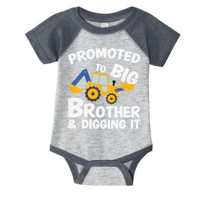 Promoted to Big Brother and Digging It Construction Brother Infant Baby Jersey Bodysuit