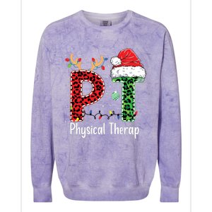 Physical Therapy Christmas Santa Hat Pt Therapist Xmas Colorblast Crewneck Sweatshirt