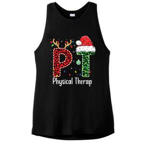 Physical Therapy Christmas Santa Hat Pt Therapist Xmas Ladies PosiCharge Tri-Blend Wicking Tank