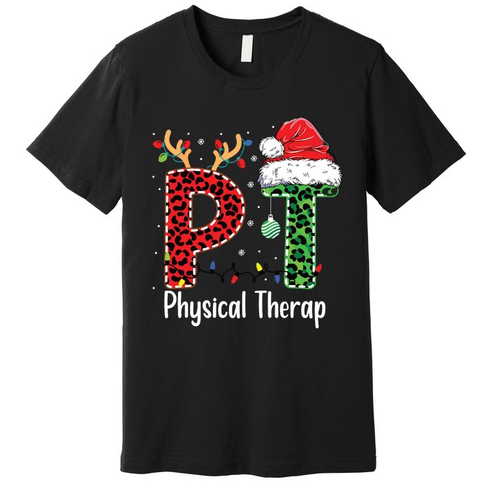 Physical Therapy Christmas Santa Hat Pt Therapist Xmas Premium T-Shirt