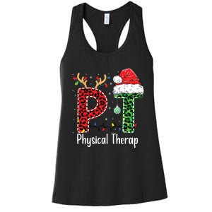 Physical Therapy Christmas Santa Hat Pt Therapist Xmas Women's Racerback Tank