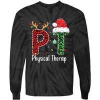 Physical Therapy Christmas Santa Hat Pt Therapist Xmas Tie-Dye Long Sleeve Shirt