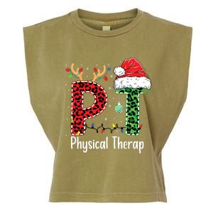 Physical Therapy Christmas Santa Hat Pt Therapist Xmas Garment-Dyed Women's Muscle Tee