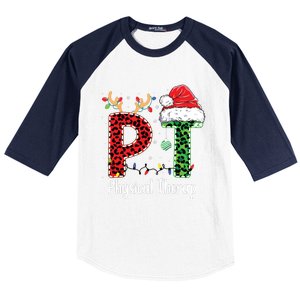 Physical Therapy Christmas Santa Hat Pt Therapist Xmas Baseball Sleeve Shirt