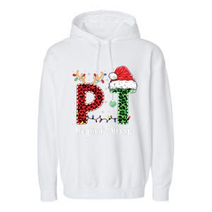 Physical Therapy Christmas Santa Hat Pt Therapist Xmas Garment-Dyed Fleece Hoodie