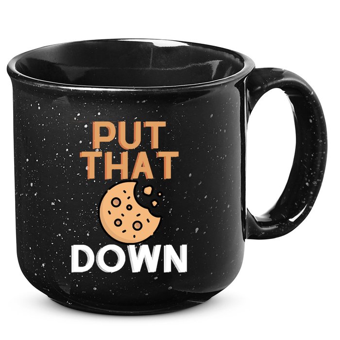 Put That Cookie Down! Jingle All The Way Arnold Schwarzenegger 15oz Campfire Ceramic Mug