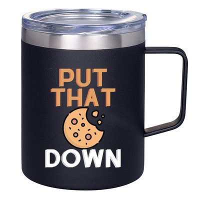 Put That Cookie Down! Jingle All The Way Arnold Schwarzenegger 12oz Stainless Steel Coffee Mug