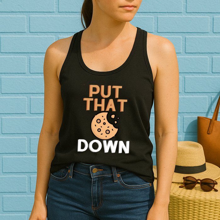 Put That Cookie Down! Jingle All The Way Arnold Schwarzenegger Womens Tank Top
