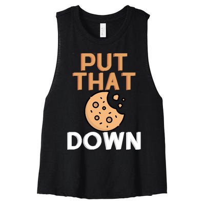 Put That Cookie Down! Jingle All The Way Arnold Schwarzenegger Women's Racerback Cropped Tank