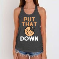 Put That Cookie Down! Jingle All The Way Arnold Schwarzenegger Women's Knotted Racerback Tank