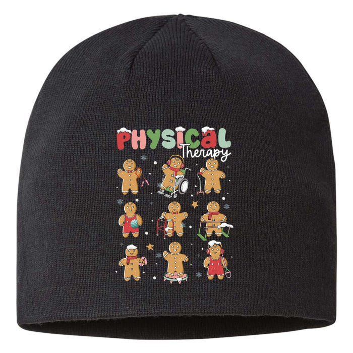 Physical Therapy Christmas Gingerbread Physical Therapist Sustainable Beanie