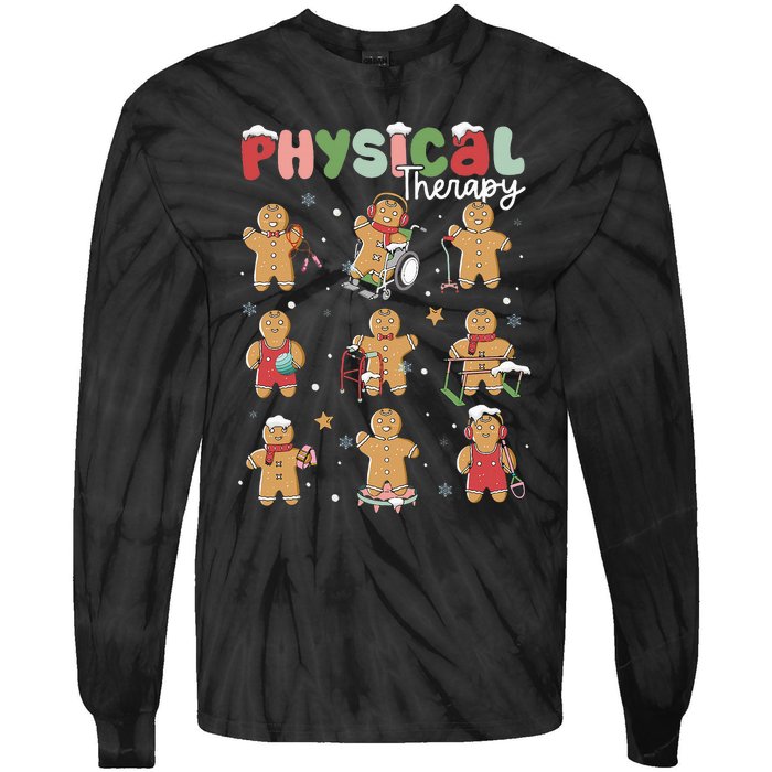 Physical Therapy Christmas Gingerbread Physical Therapist Tie-Dye Long Sleeve Shirt