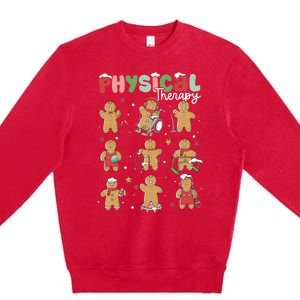 Physical Therapy Christmas Gingerbread Physical Therapist Premium Crewneck Sweatshirt