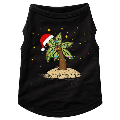 Palm Tree Christmas Light Santa Hawaiian Beach Xmas Doggie Tank