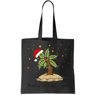Palm Tree Christmas Light Santa Hawaiian Beach Xmas Bag