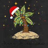 Palm Tree Christmas Light Santa Hawaiian Beach Xmas 25L Jumbo Tote