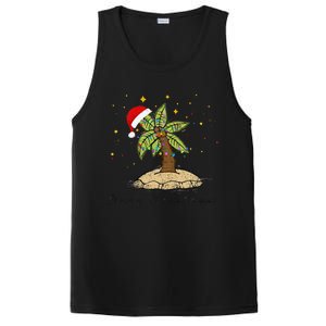 Palm Tree Christmas Light Santa Hawaiian Beach Xmas PosiCharge Competitor Tank